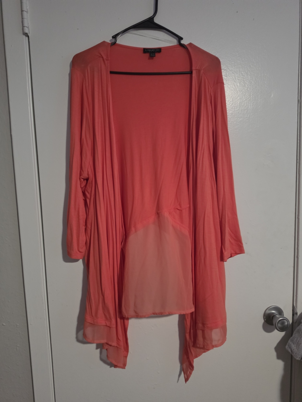 Lane Bryant Coral Open-Front Cardigan